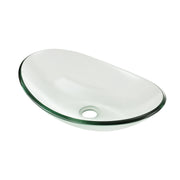 Lavabo Ovale 47x30,5 cm Lavandino da Appoggio in Vetro Trasparente [neu.haus]