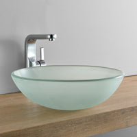 Lavabo Rotondo Ø42 cm Lavandino da Appoggio in Vetro Opaco [neu.haus]