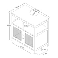 Armadietto Sottolavabo Tervola con 2 Ante - Nero / Naturale [en.casa]