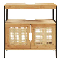 Armadietto Sottolavabo Tervola con 2 Ante - Nero / Naturale [en.casa]