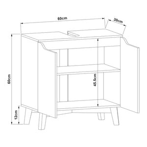 Armadio Sottolavabo Overath 60 x 60 x 30 cm Grigio [en.casa]