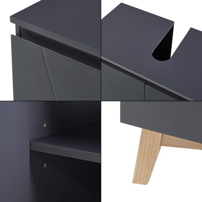 Armadio Sottolavabo Overath 60 x 60 x 30 cm Grigio [en.casa]