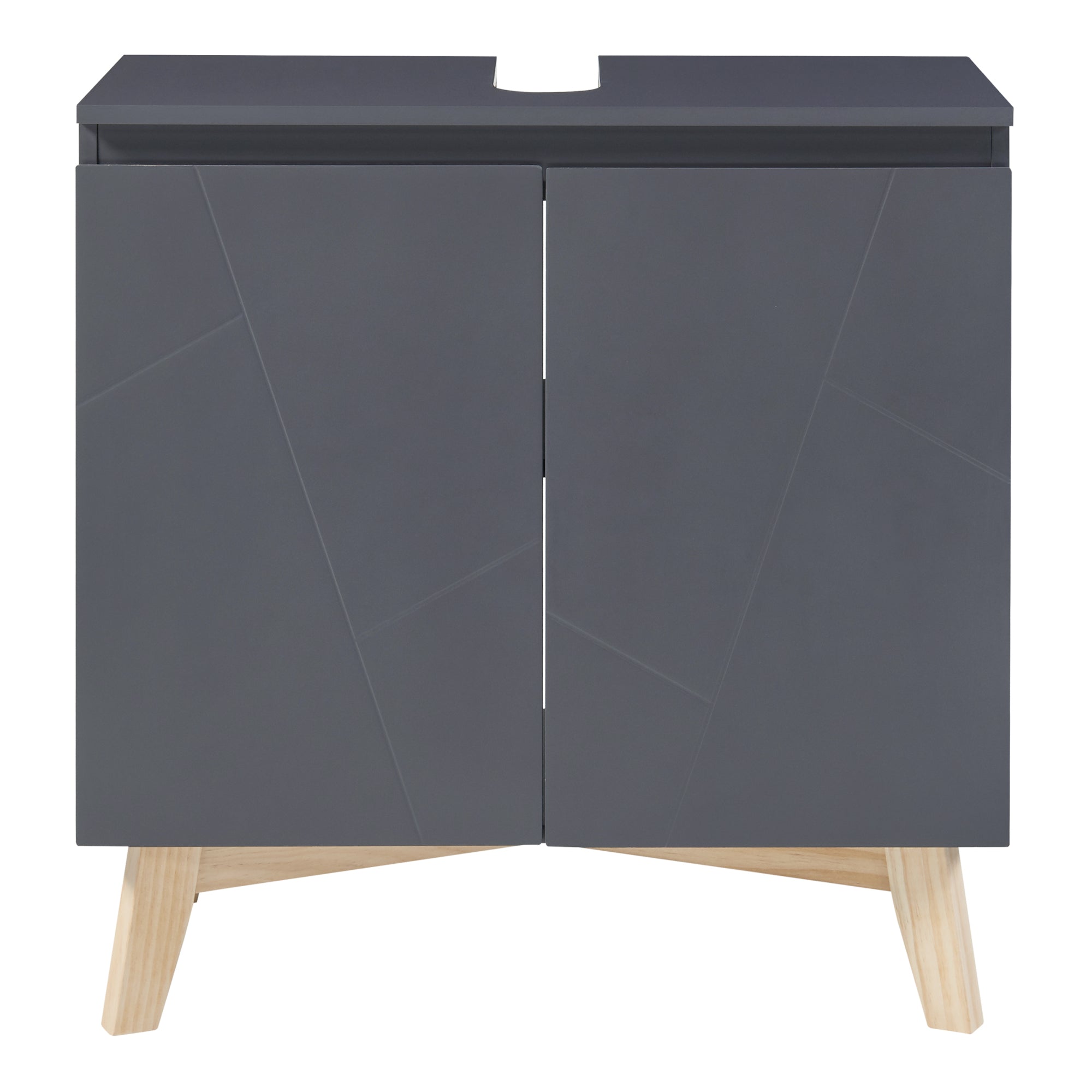 Armadio Sottolavabo Overath 60 x 60 x 30 cm Grigio [en.casa]