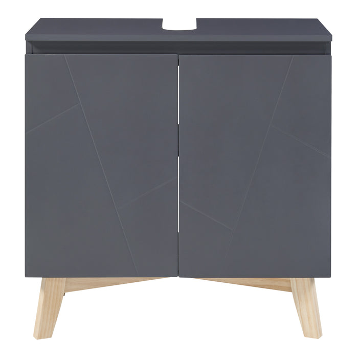 Armadio Sottolavabo Overath 60 x 60 x 30 cm Grigio [en.casa]