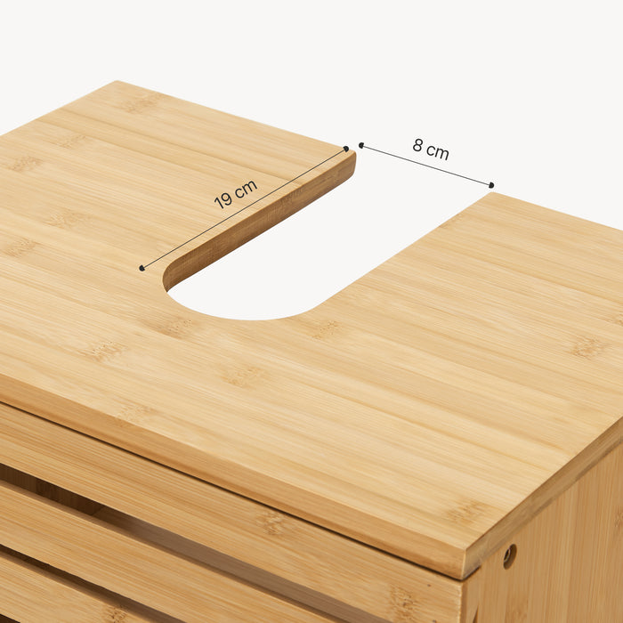 Armadio Sottolavabo Iveland in Bambù per Lavabo da Appoggio 60 x 40 x 30 cm [en.casa]