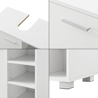 Mobile Sottolavabo Narvik con Anta e 3 Ripiani - Bianco [en.casa]