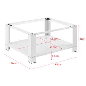 Supporto per Lavatrice in Acciaio con Ripiano 63 x 54 x 31 cm Carico max. 150 kg - Bianco [en.casa]