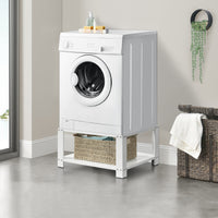 Supporto per Lavatrice in Acciaio con Ripiano 63 x 54 x 31 cm Carico max. 150 kg - Bianco [en.casa]