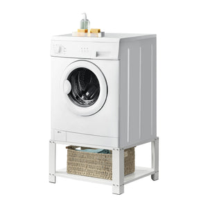 Supporto per Lavatrice in Acciaio con Ripiano 63 x 54 x 31 cm Carico max. 150 kg - Bianco [en.casa]