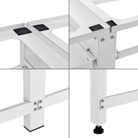 Supporto Doppio Bothel per Lavatrice in Acciaio con Ripiani Estraibili 124 x 54 x 37 cm - Bianco [en.casa]