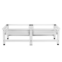 Supporto Doppio Bothel per Lavatrice in Acciaio con Ripiani Estraibili 124 x 54 x 37 cm - Bianco [en.casa]
