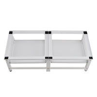 Supporto Doppio Bothel per Lavatrice in Acciaio con Ripiani Estraibili 124 x 54 x 37 cm - Bianco [en.casa]