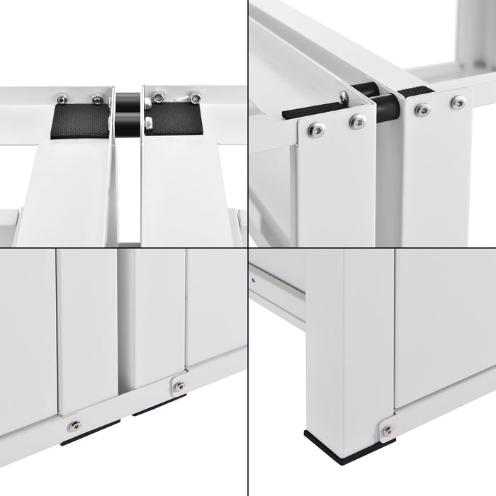 Supporto Doppio Heyen per Lavatrice in Acciaio con Cassetti 127 x 54 x 31 cm - Bianco [en.casa]