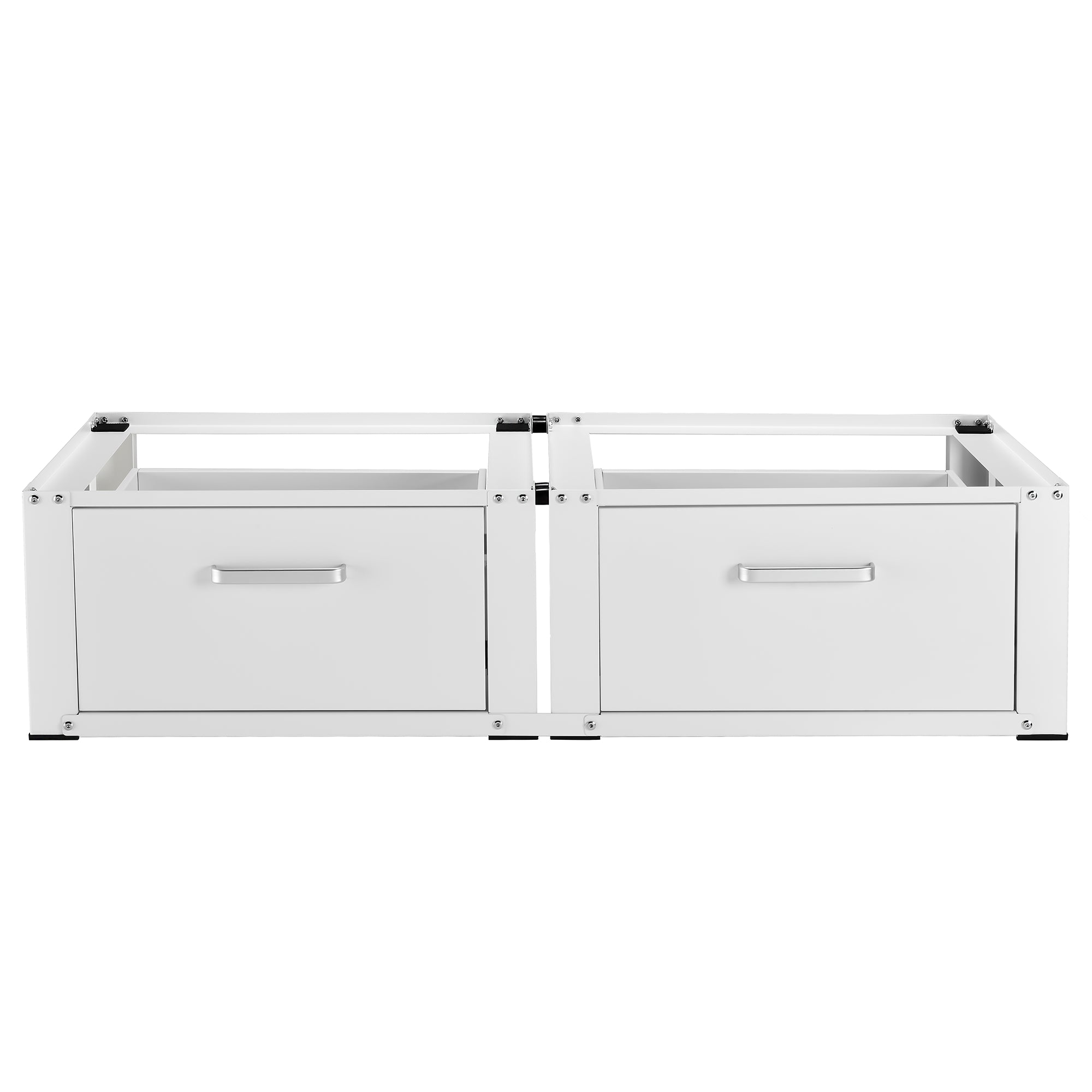 Supporto Doppio Heyen per Lavatrice in Acciaio con Cassetti 127 x 54 x 31 cm - Bianco [en.casa]