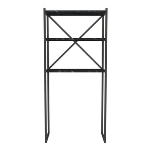 Sovrastruttura per Lavatrice Askersund Scaffale da Bagno con 3 Ripiani - Effetto Marmo Nero [en.casa]