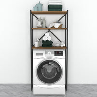 Sovrastruttura per Lavatrice Askersund Scaffale da Bagno con 3 Ripiani - Effetto Noce [en.casa]