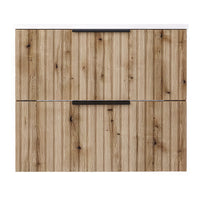 Mobile Sottolavabo Veppenssan con Lavabo e 2 Cassetti 61x47x52 cm - Effetto Rovere [en.casa]