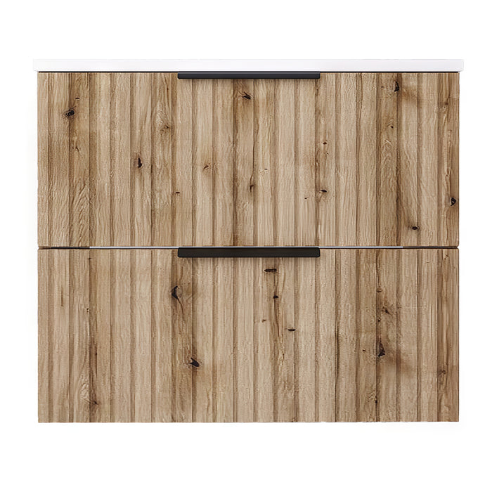 Mobile Sottolavabo Veppenssan con Lavabo e 2 Cassetti 61x47x52 cm - Effetto Rovere [en.casa]