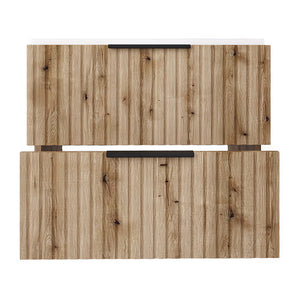 Mobile Sottolavabo Veppenssan con Lavabo e 2 Cassetti 61x47x52 cm - Effetto Rovere [en.casa]