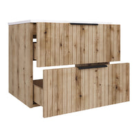 Mobile Sottolavabo Veppenssan con Lavabo e 2 Cassetti 61x47x52 cm - Effetto Rovere [en.casa]
