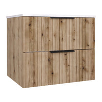 Mobile Sottolavabo Veppenssan con Lavabo e 2 Cassetti 61x47x52 cm - Effetto Rovere [en.casa]