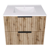 Mobile Sottolavabo Veppenssan con Lavabo e 2 Cassetti 61x47x52 cm - Effetto Rovere [en.casa]