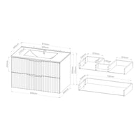 Mobile Sottolavabo Veppenssan con Lavabo e 2 Cassetti 81x47x52 cm - Effetto Rovere [en.casa]