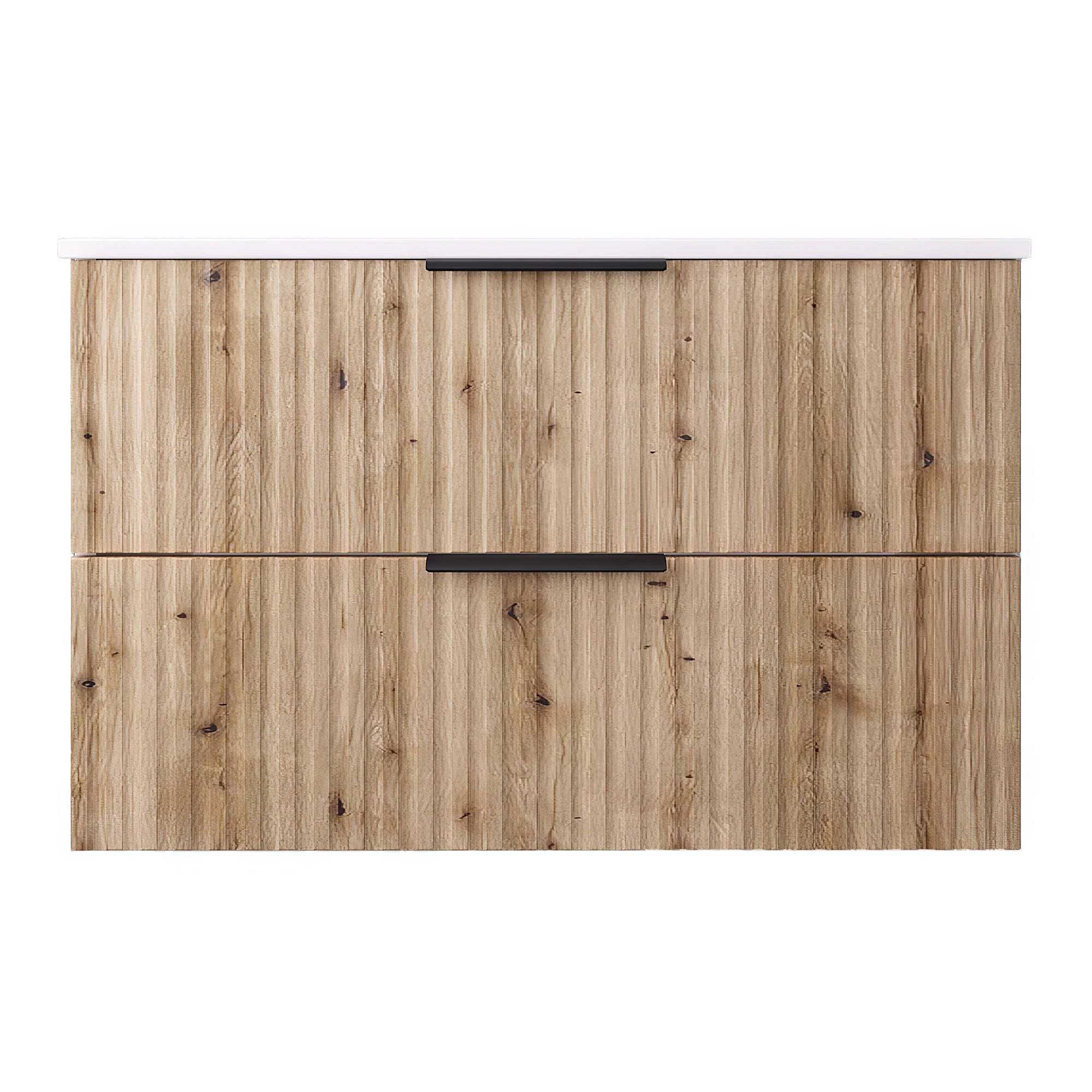 Mobile Sottolavabo Veppenssan con Lavabo e 2 Cassetti 81x47x52 cm - Effetto Rovere [en.casa]