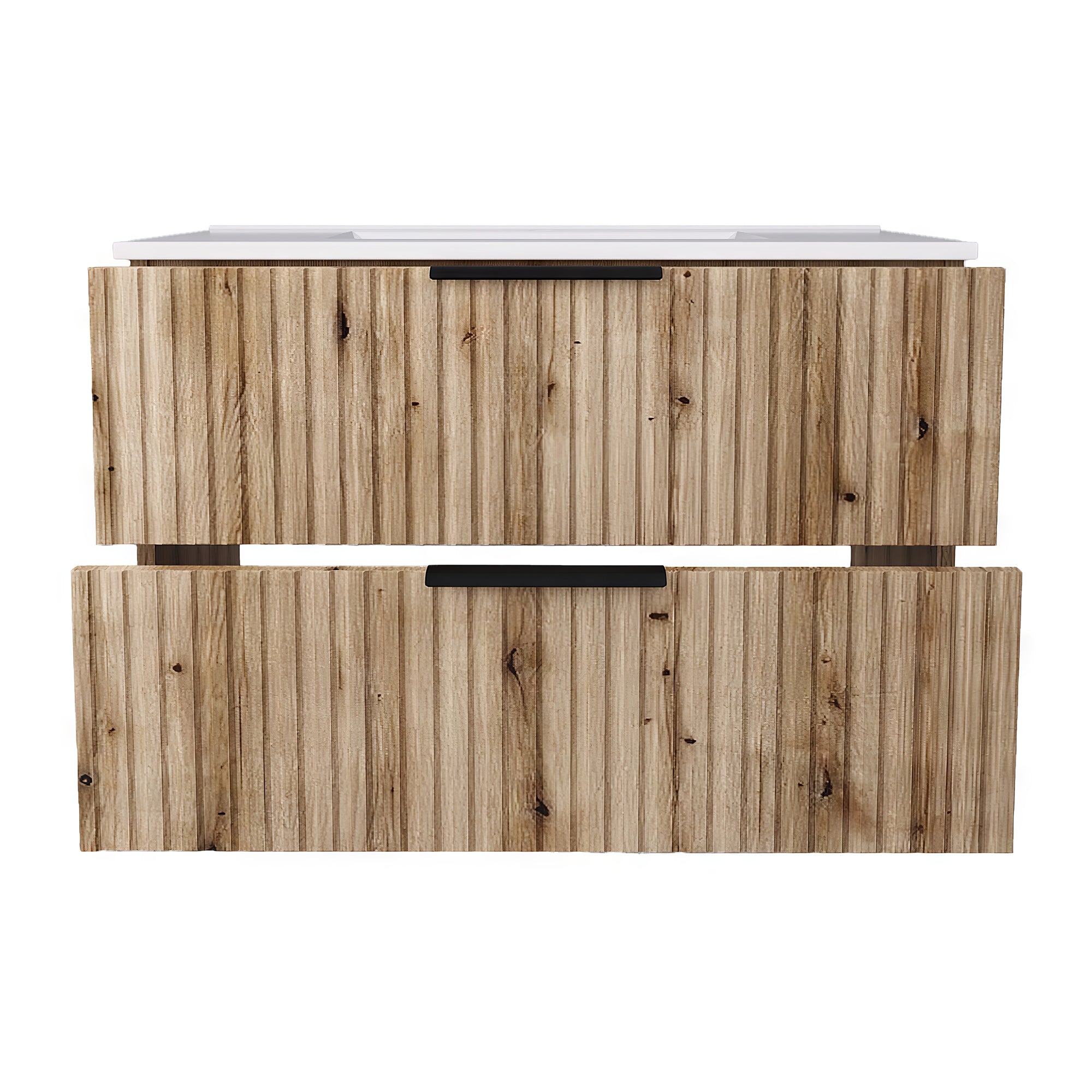 Mobile Sottolavabo Veppenssan con Lavabo e 2 Cassetti 81x47x52 cm - Effetto Rovere [en.casa]