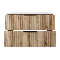 Mobile Sottolavabo Veppenssan con Lavabo e 2 Cassetti 81x47x52 cm - Effetto Rovere [en.casa]