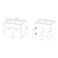 Set da Bagno Krildihana Mobile Sottolavabo con Lavabo Armadio a Colonna e Specchio - Bianco [en.casa]