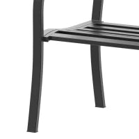 Panchina da Esterno Panca da Giardino Max 240kg Metallo 127 × 60 × 85cm Nero