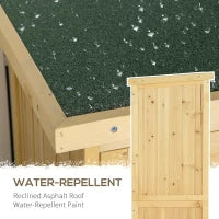 Casetta Attrezzi Giardino in Legno di Abete e Pino con 4 Scompartimenti, Armadio da Esterno Porta Attrezzi da Giardino con Tetto Impermeabile, 87x46.5x160cm, Color Legno