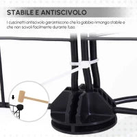 Recinto per Conigli e Porcellini d'India Modulabile con Accessori Montaggio, 105x70x35cm - Nero