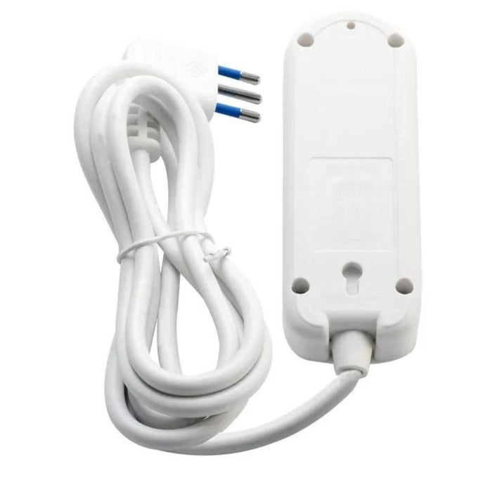 Multipresa 2 prese bipasso 10/16a universale shuko spina angolo 10a 1,5 metri