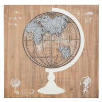 Pannello Mondo Ferro/Legno Cm 50.7X6.5X50.7