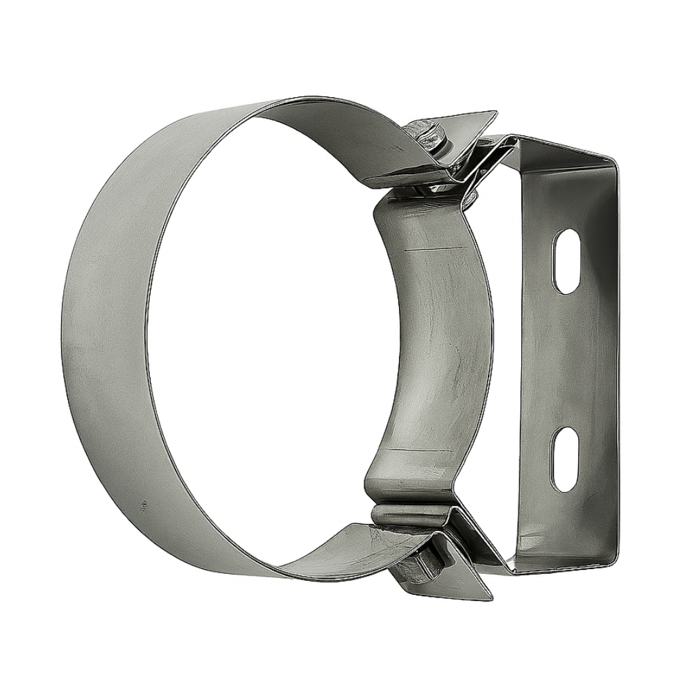 Fascetta murale Ø 350 mm acciaio inox fissaggio canna fumaria parete piana