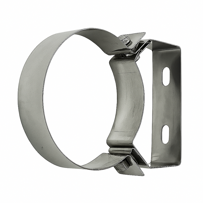 Fascetta murale Ø 350 mm acciaio inox fissaggio canna fumaria parete piana