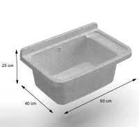 MONGARDI Lavandino pilozzo a muro da esterno 60x40x25, colore GRANITO