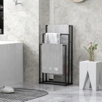 Portasciugamani da Terra a 3 Bracci Autoportante in Acciaio, 45x21.5x85 cm