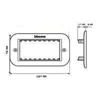 Bticino living now supporto con valva di protezione per placche modulari *** numero posti 6 moduli, confezione 1