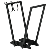 Scaffale Portalegna con Ganci da Esterno e Interno in Acciaio, 45x32x58cm, Nero