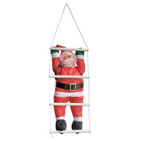 [en.casa] Figura di Babbo Natale Arrampicatore su Scala di Corda - Altezza totale 125 cm - Decorazione Natalizia per Uso