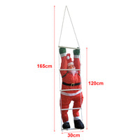 [en.casa] Figura di Babbo Natale Arrampicatore su Scala di Corda - Altezza totale 165 cm - Decorazione Natalizia per Uso