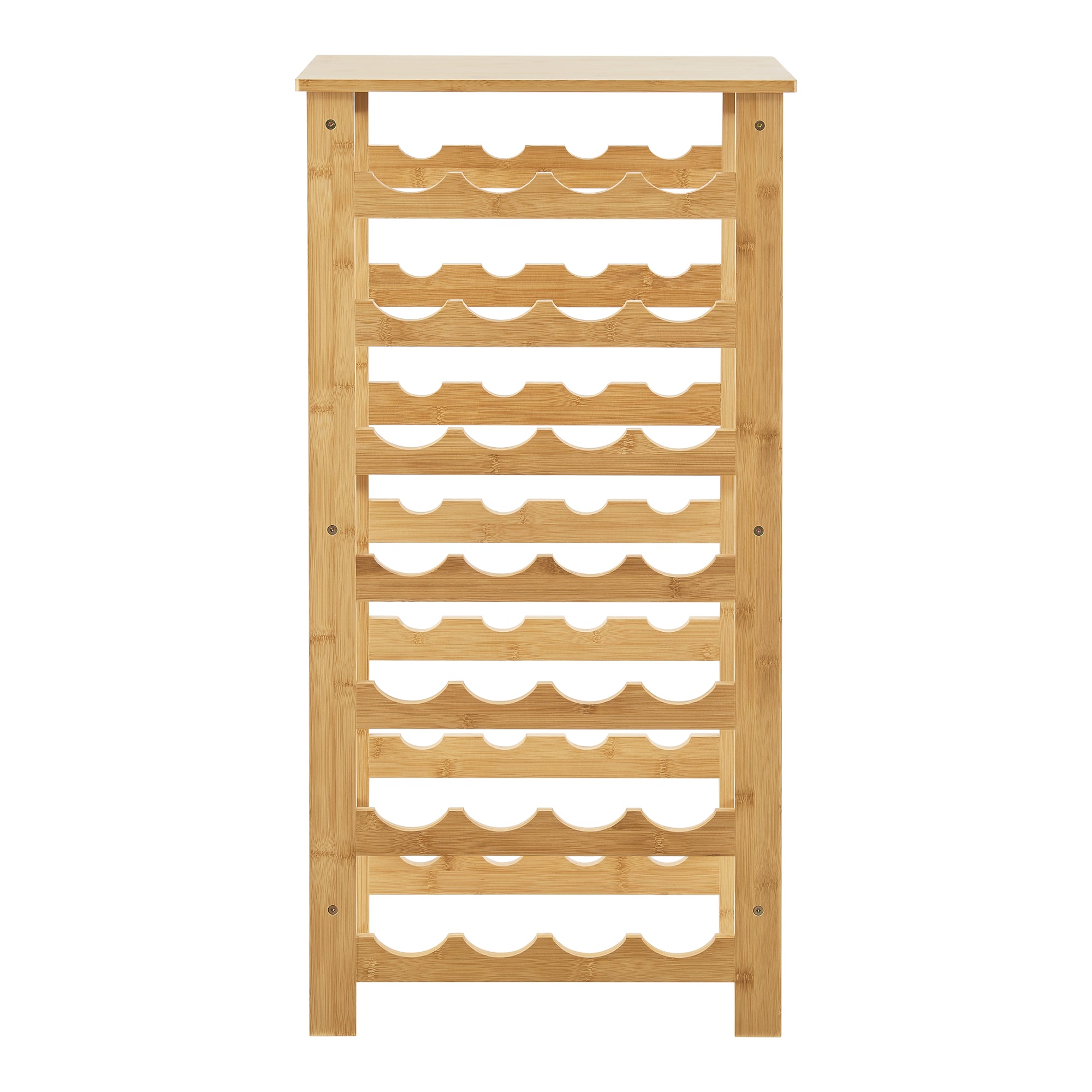Mobile Portabottiglie da Vino 'Äänekoski' Bancone in bambù per 28 Bottiglie su 7 Livelli [en.casa]