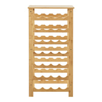 Mobile Portabottiglie da Vino 'Äänekoski' Bancone in bambù per 28 Bottiglie su 7 Livelli [en.casa]