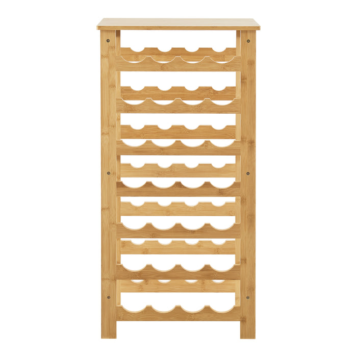 Mobile Portabottiglie da Vino 'Äänekoski' Bancone in bambù per 28 Bottiglie su 7 Livelli [en.casa]