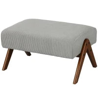 Poggiapiedi da Soggiorno Sgabello Basso con Seduta Imbottita Gambe in Legno per Salotto Camera da Letto 69x47x36 cm Grigio