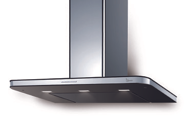 CAPPA STIVIA PARETE - cm 90 - inox, nero - 800 m3/h