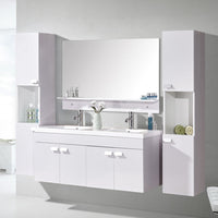Mobile bagno bianco 120 cm con Colonne e Lavabi inclusi - White Elegance
